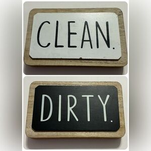 Reversible Clean Dirty Sign - Black and White